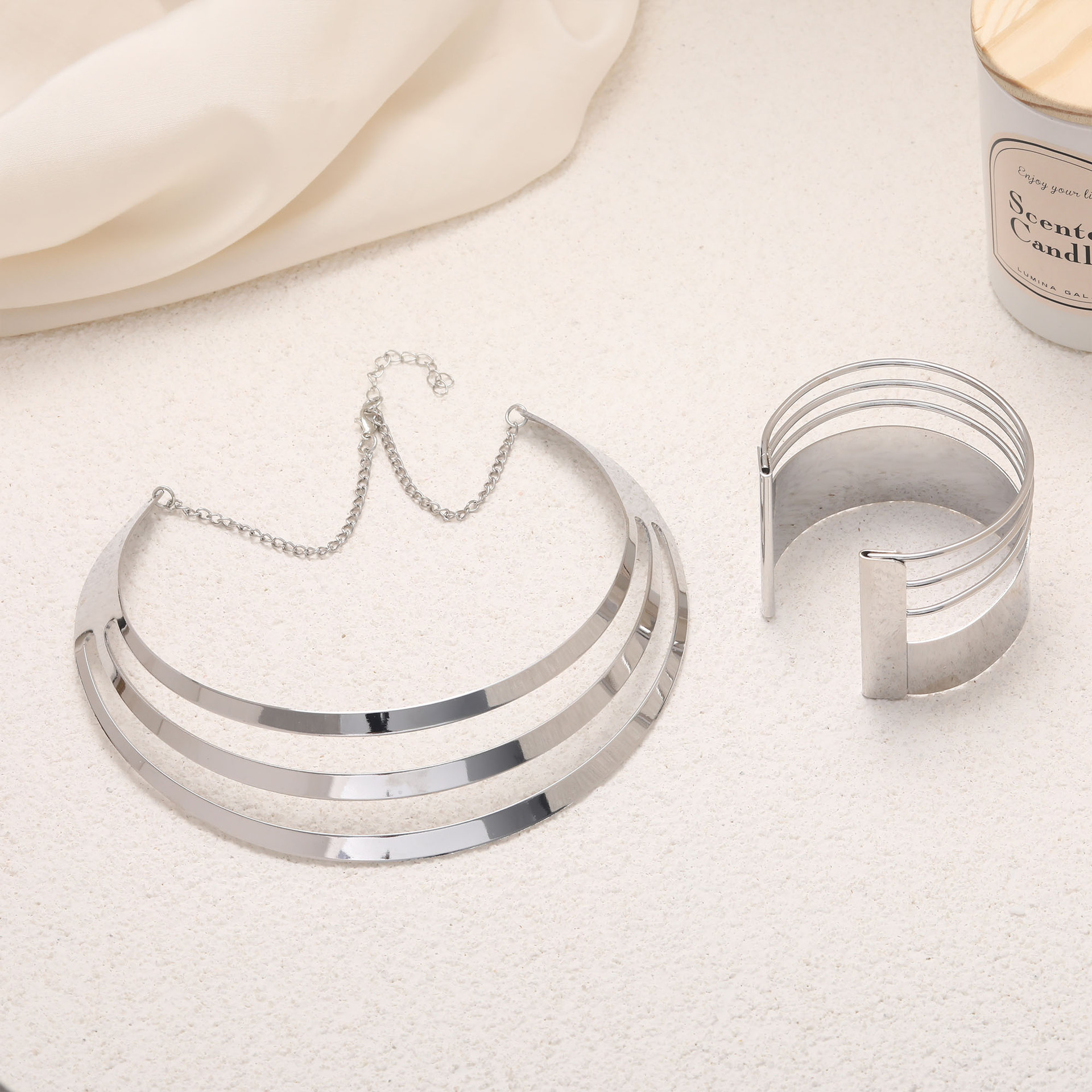 Gold Multi Layer Geometric Jewelry 3Pcs Set – WXQCC